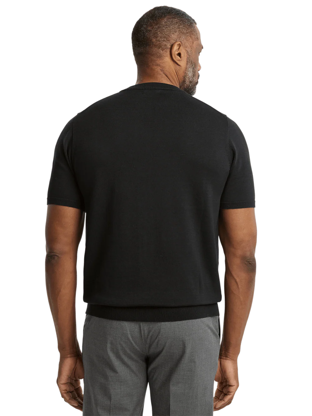 Supima Cotton Crew Neck Sweater - Black - Image 5