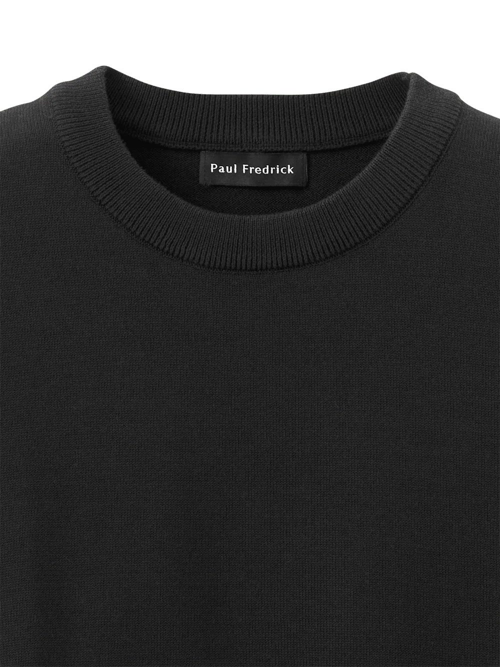 Supima Cotton Crew Neck Sweater - Black - Image 6