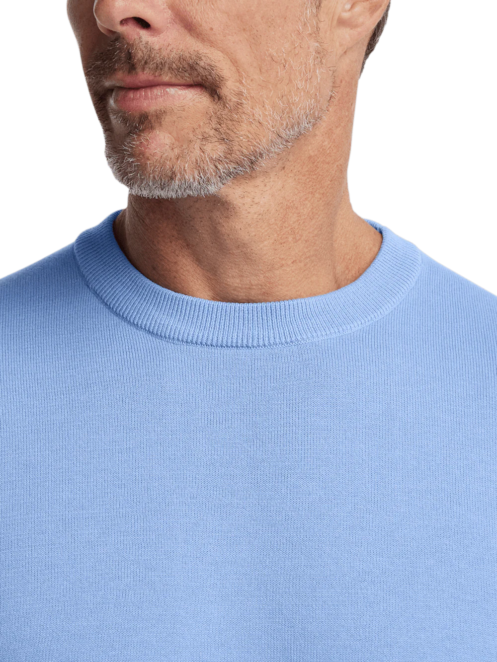 Supima Cotton Crew Neck Sweater - Blue - Image 3