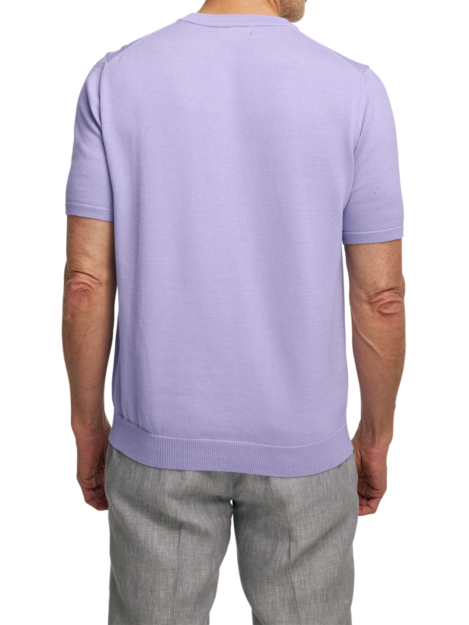 Supima Cotton Crew Neck Sweater - Lavender - Image 3