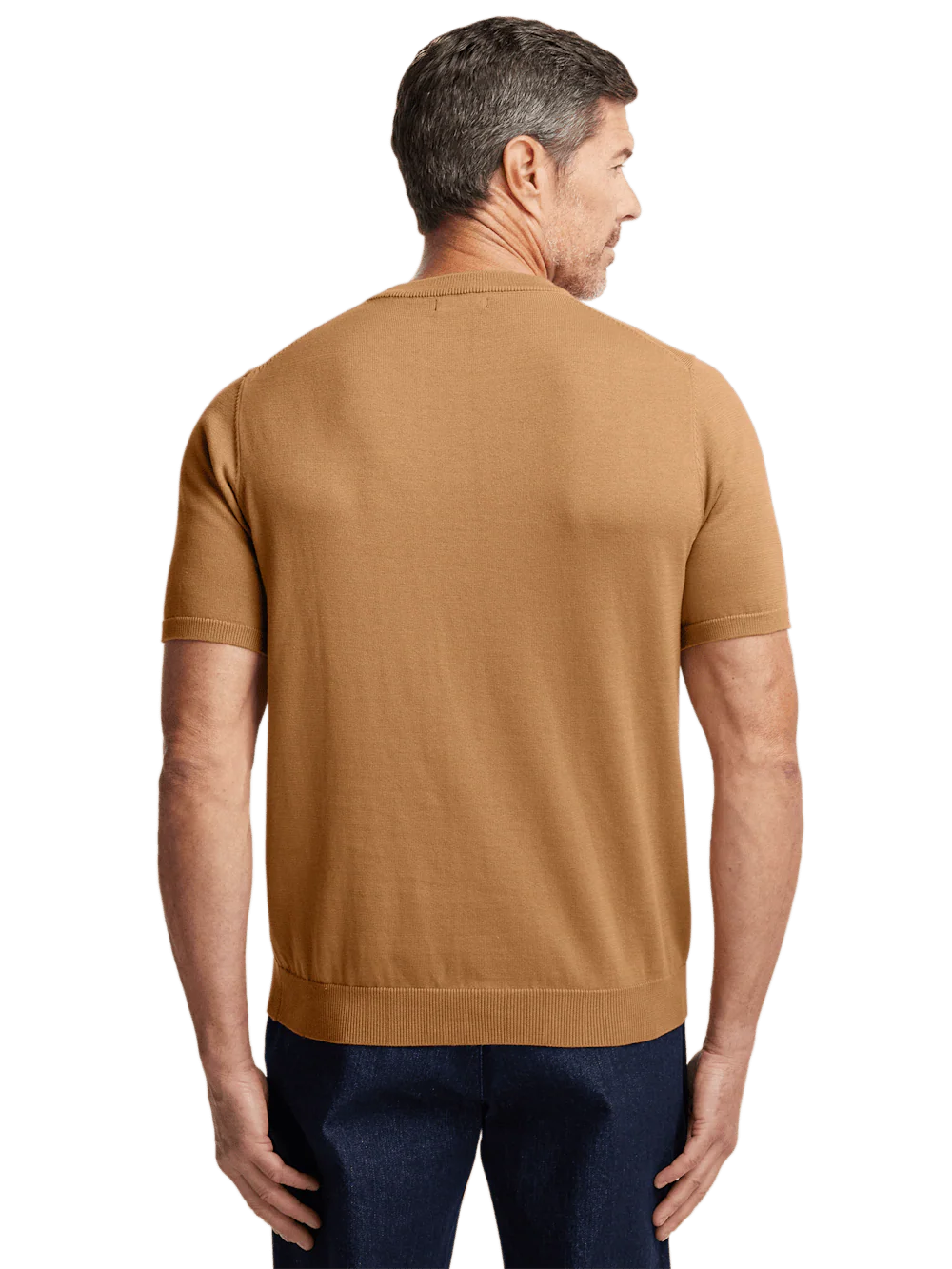 Supima Cotton Crew Neck Sweater - Light Brown - Image 5