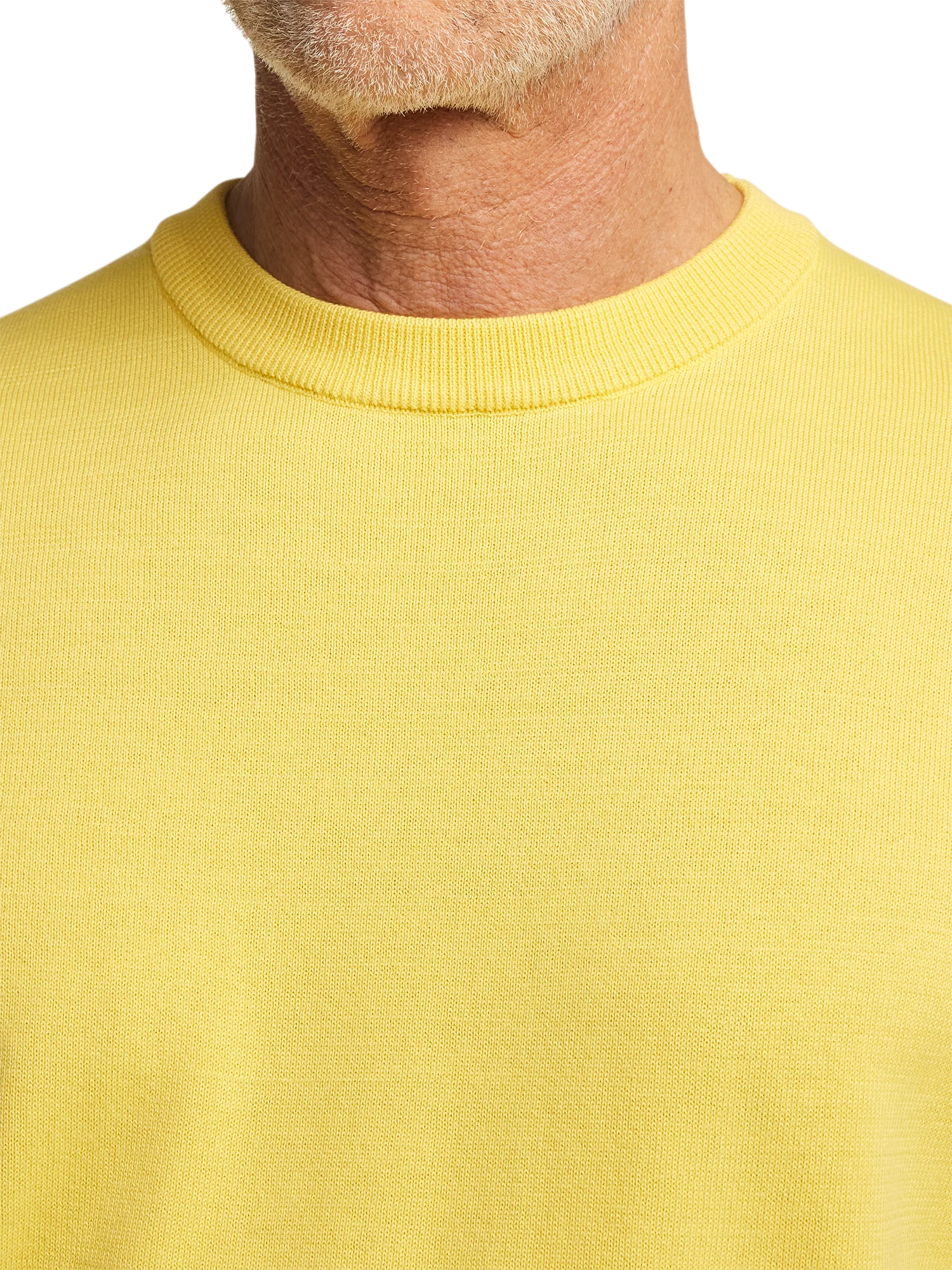 Supima Cotton Crew Neck Sweater - Light Yellow - Image 4