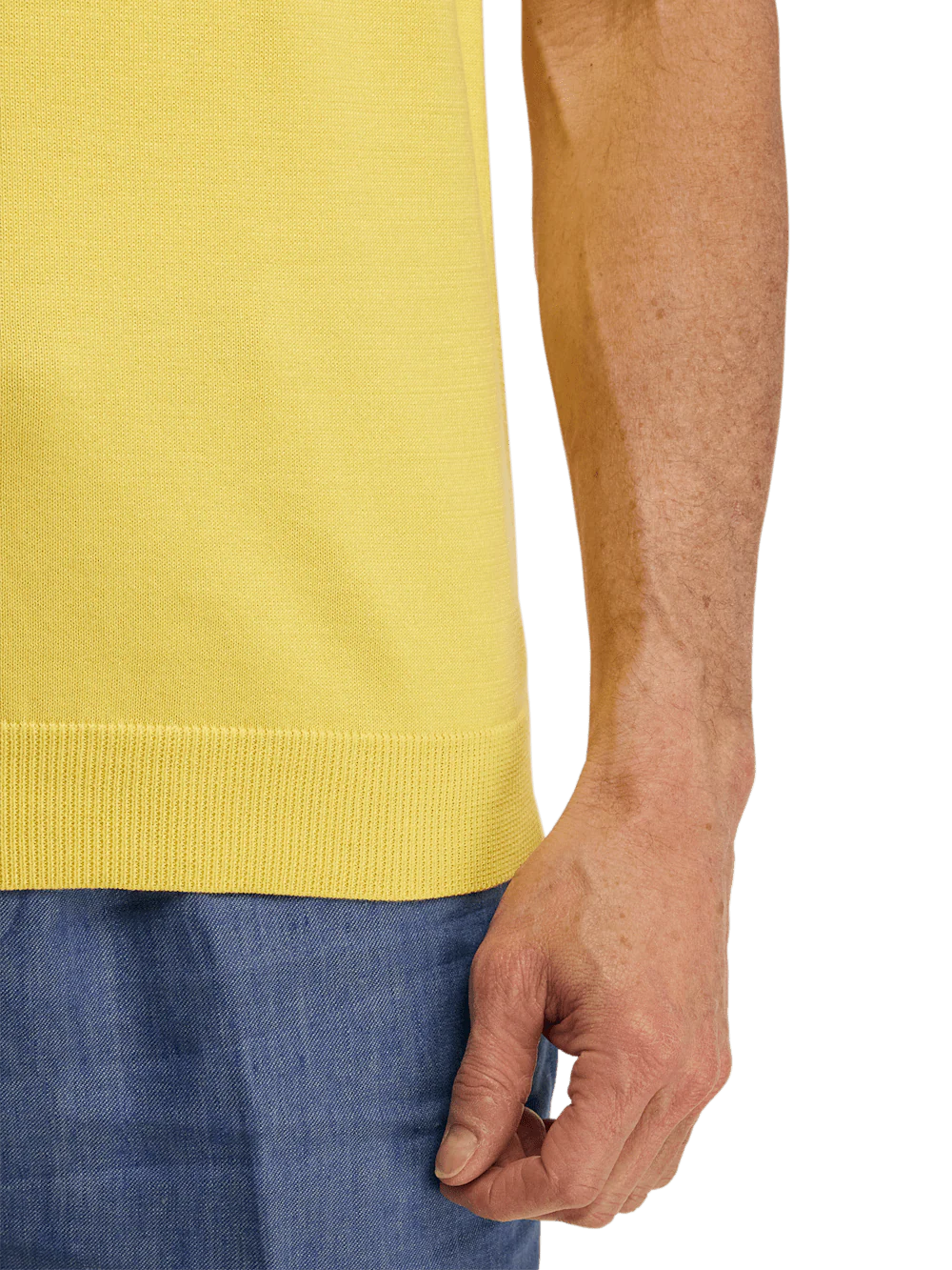 Supima Cotton Crew Neck Sweater - Light Yellow - Image 5