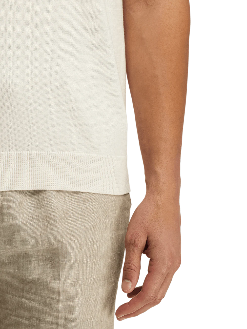Supima Cotton Crew Neck Sweater - Off White - Image 4