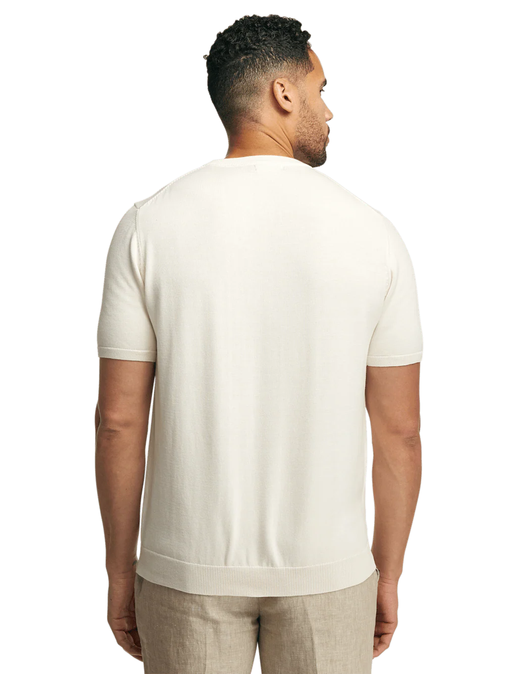 Supima Cotton Crew Neck Sweater - Off White - Image 5