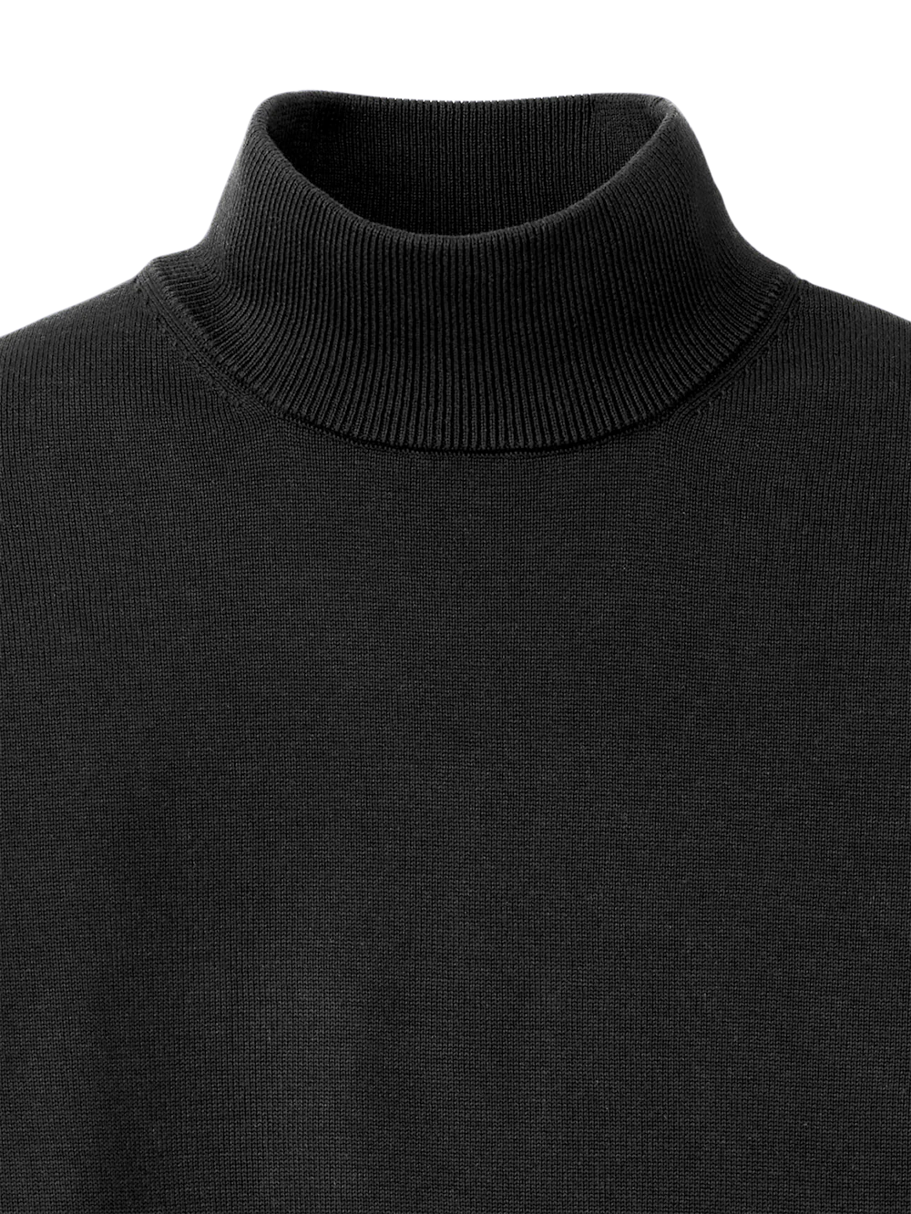 Supima Cotton Mock Neck Sweater - Black - Image 6