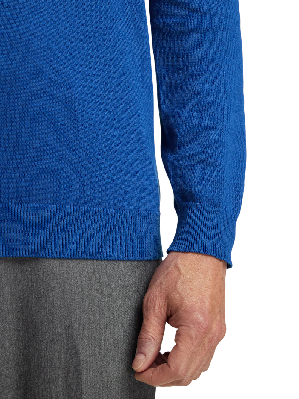 Supima Cotton Mock Neck Sweater - Blue - Image 4