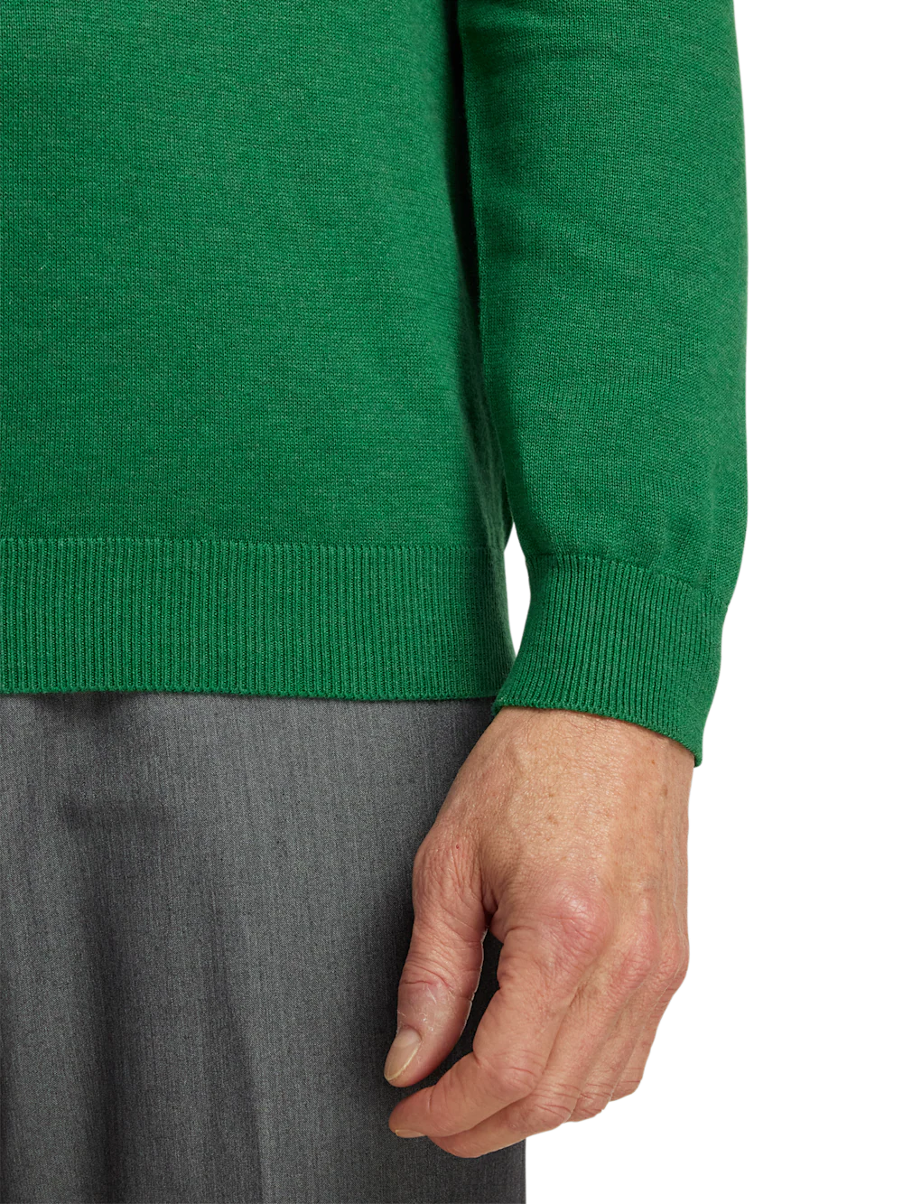 Supima Cotton Mock Neck Sweater - Green - Image 4