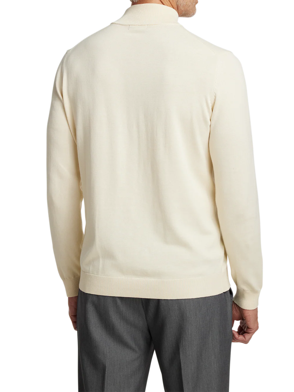 Supima Cotton Mock Neck Sweater - Ivory - Image 5