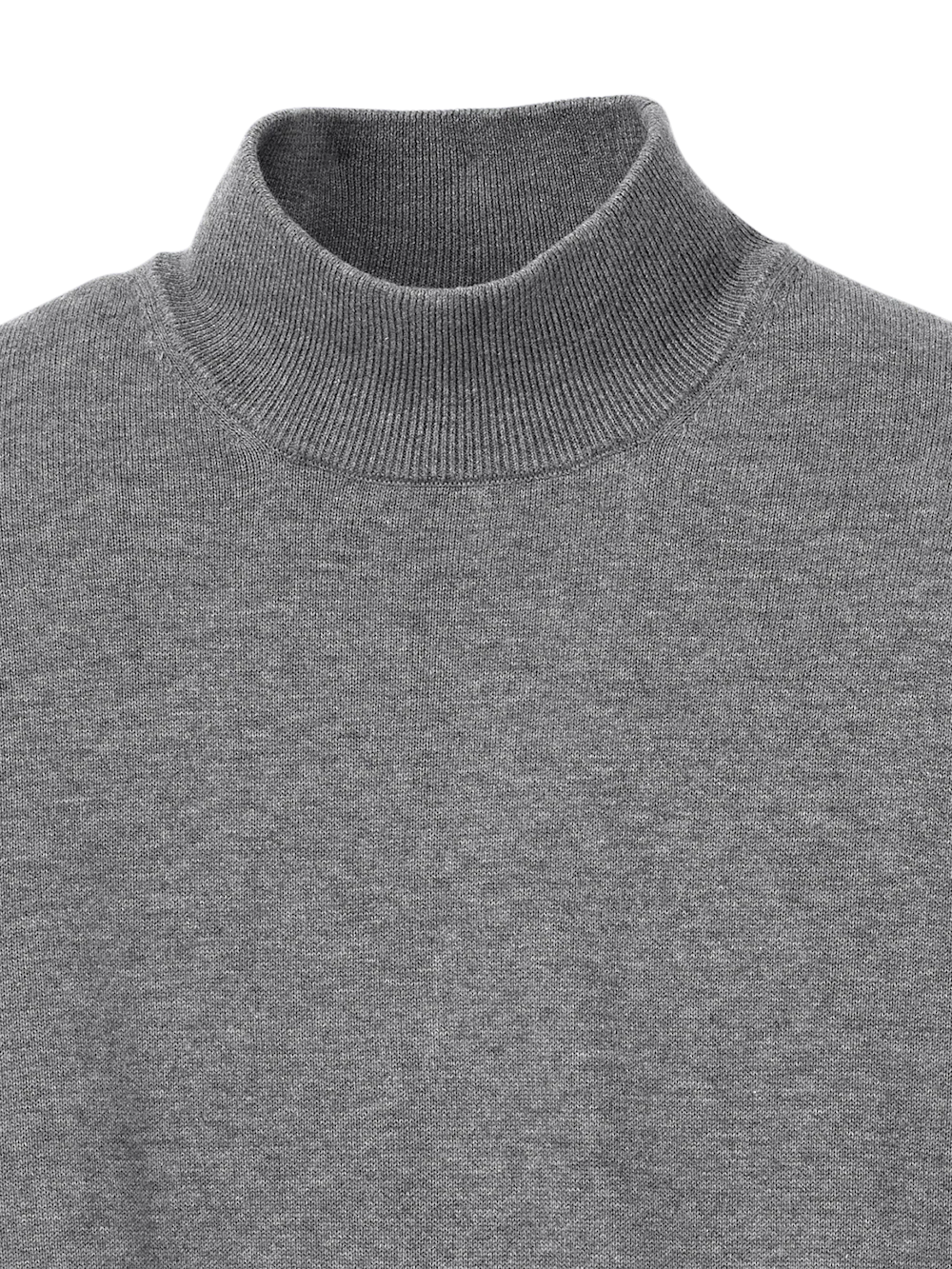 Supima Cotton Mock Neck Sweater - Medium Grey - Image 6