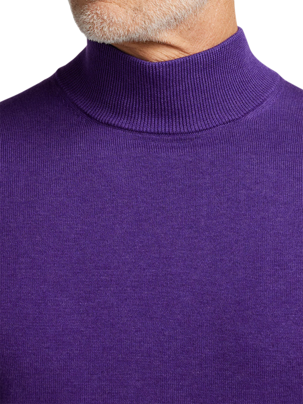 Supima Cotton Mock Neck Sweater - Purple - Image 3
