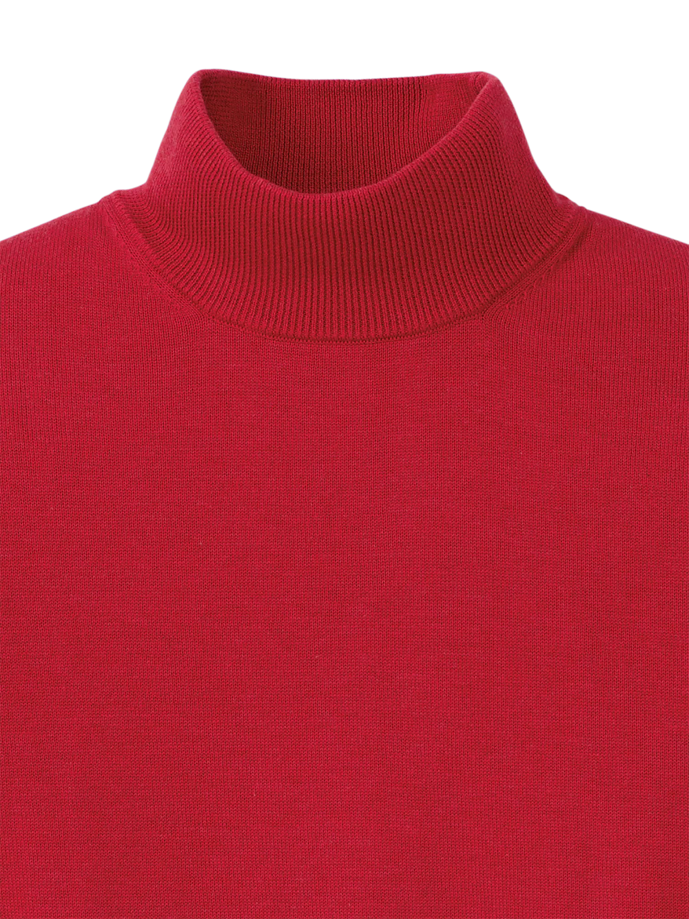Supima Cotton Mock Neck Sweater - Red - Image 6
