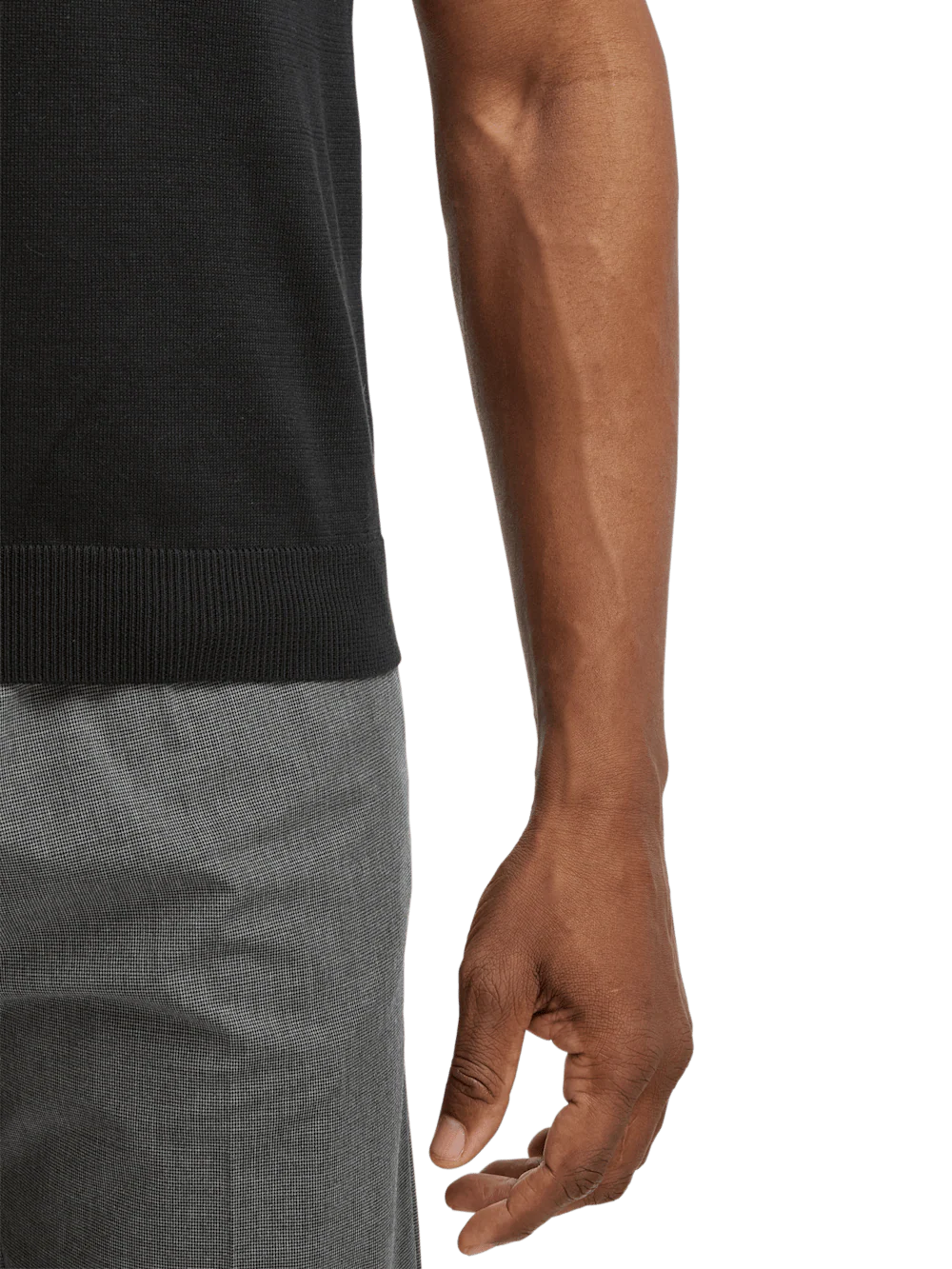 Supima Cotton Three Button Polo - Black - Image 4