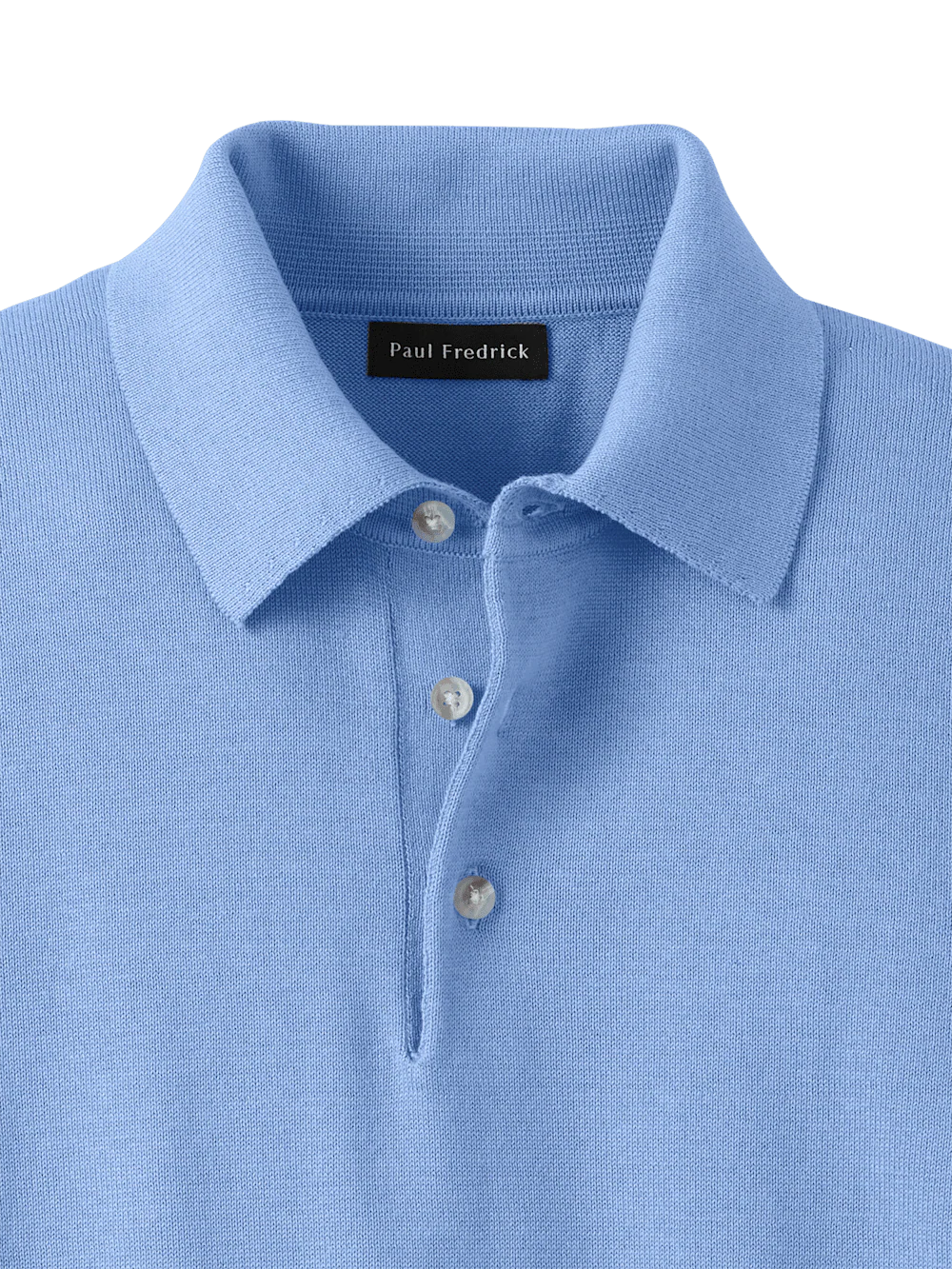 Supima Cotton Three Button Polo - Blue - Image 6
