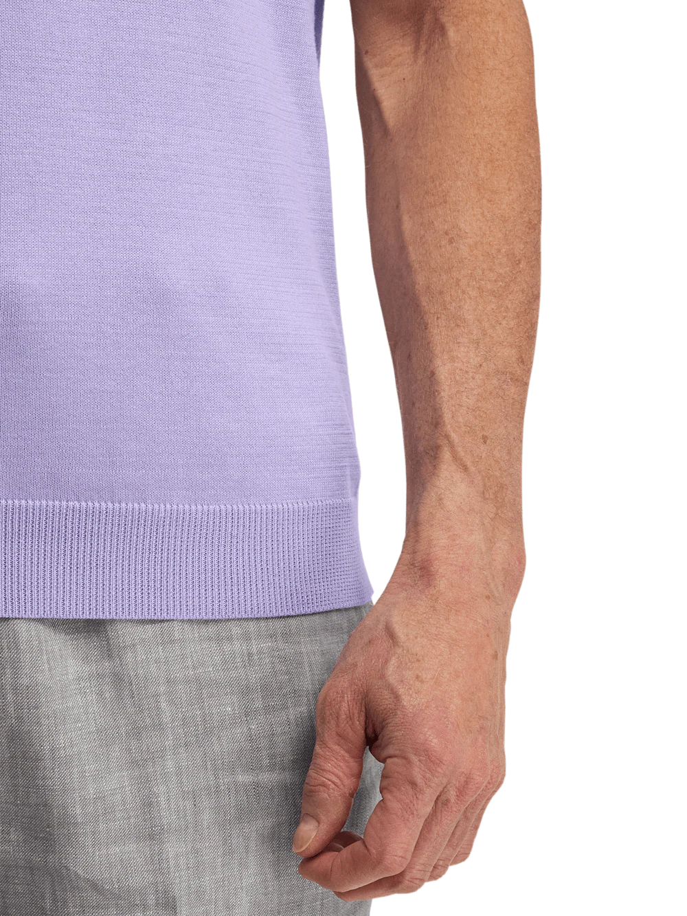 Supima Cotton Three Button Polo - Lavender - Image 4