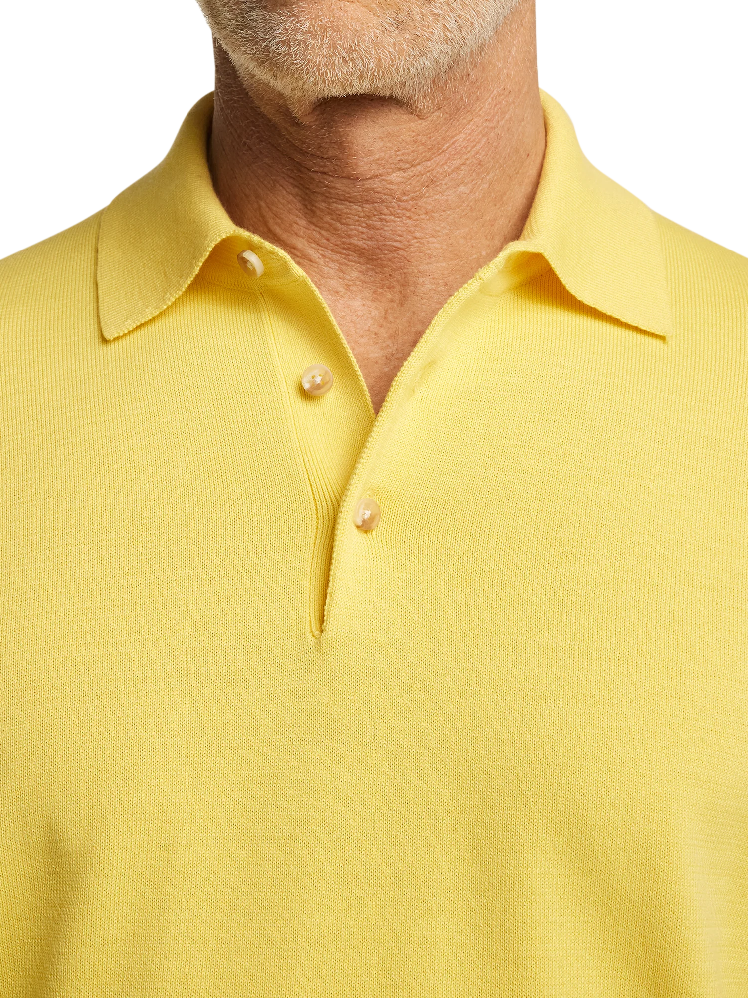 Supima Cotton Three Button Polo - Light Yellow - Image 3