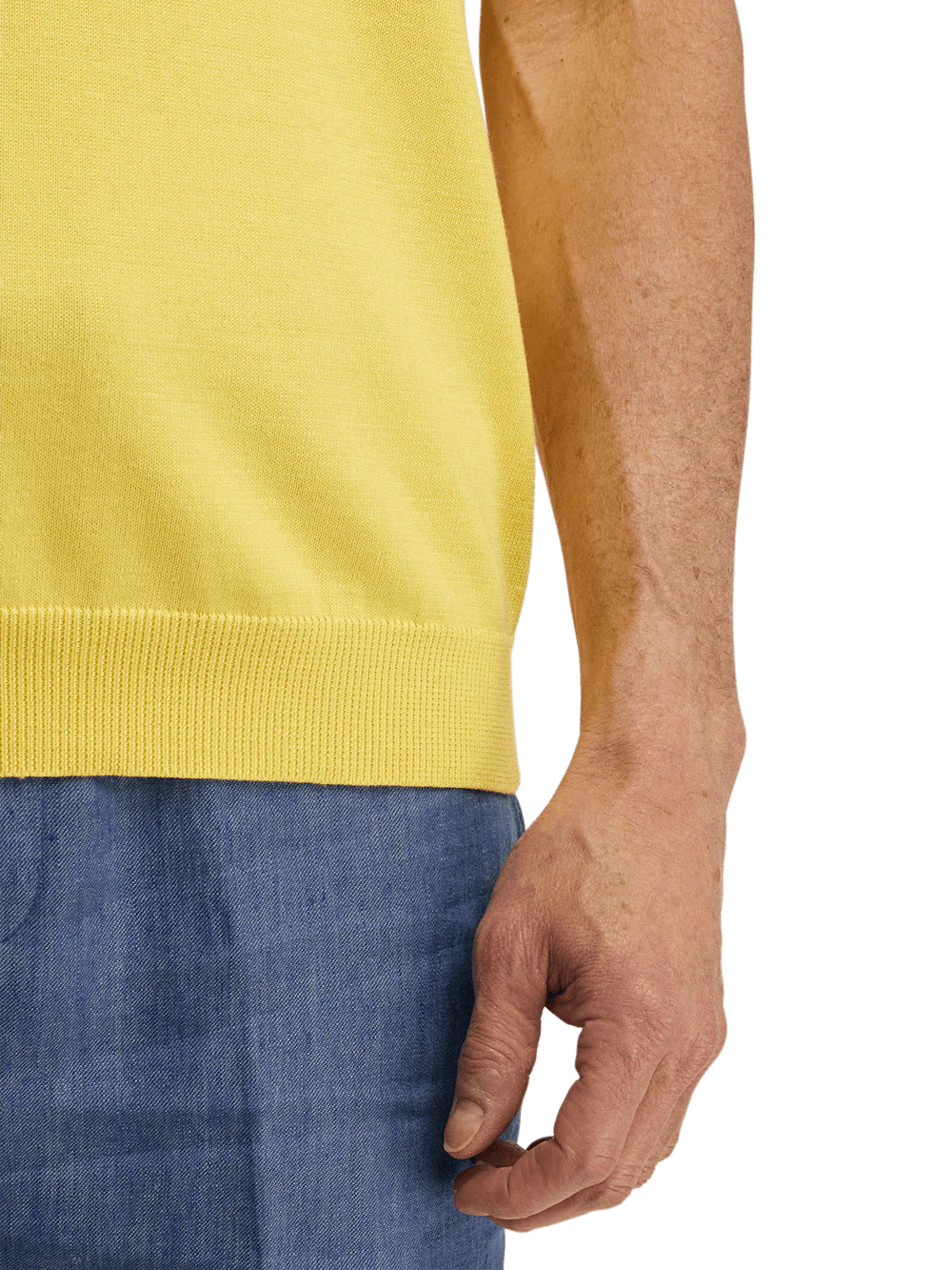 Supima Cotton Three Button Polo - Light Yellow - Image 4