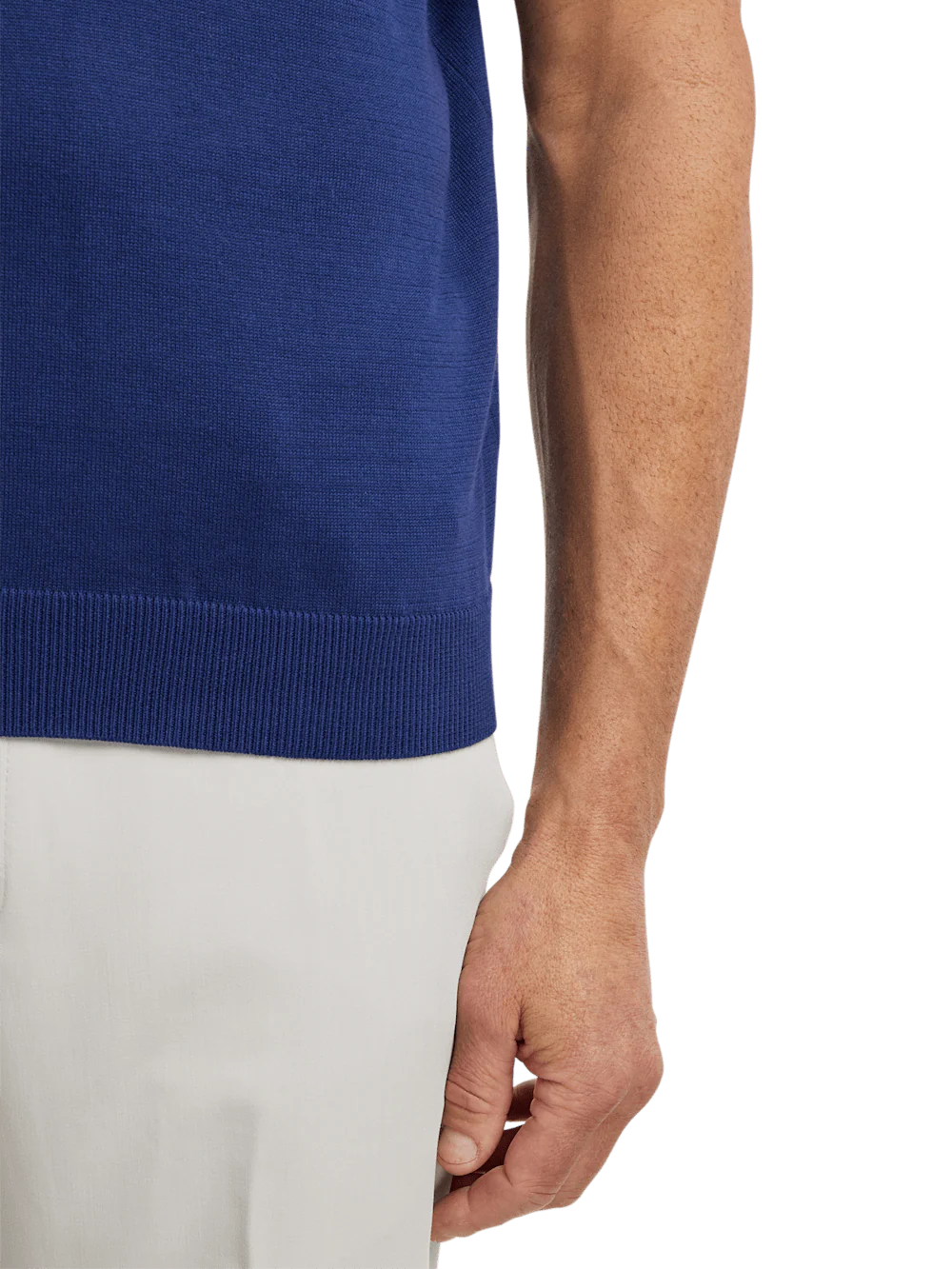 Supima Cotton Three Button Polo - Navy - Image 4