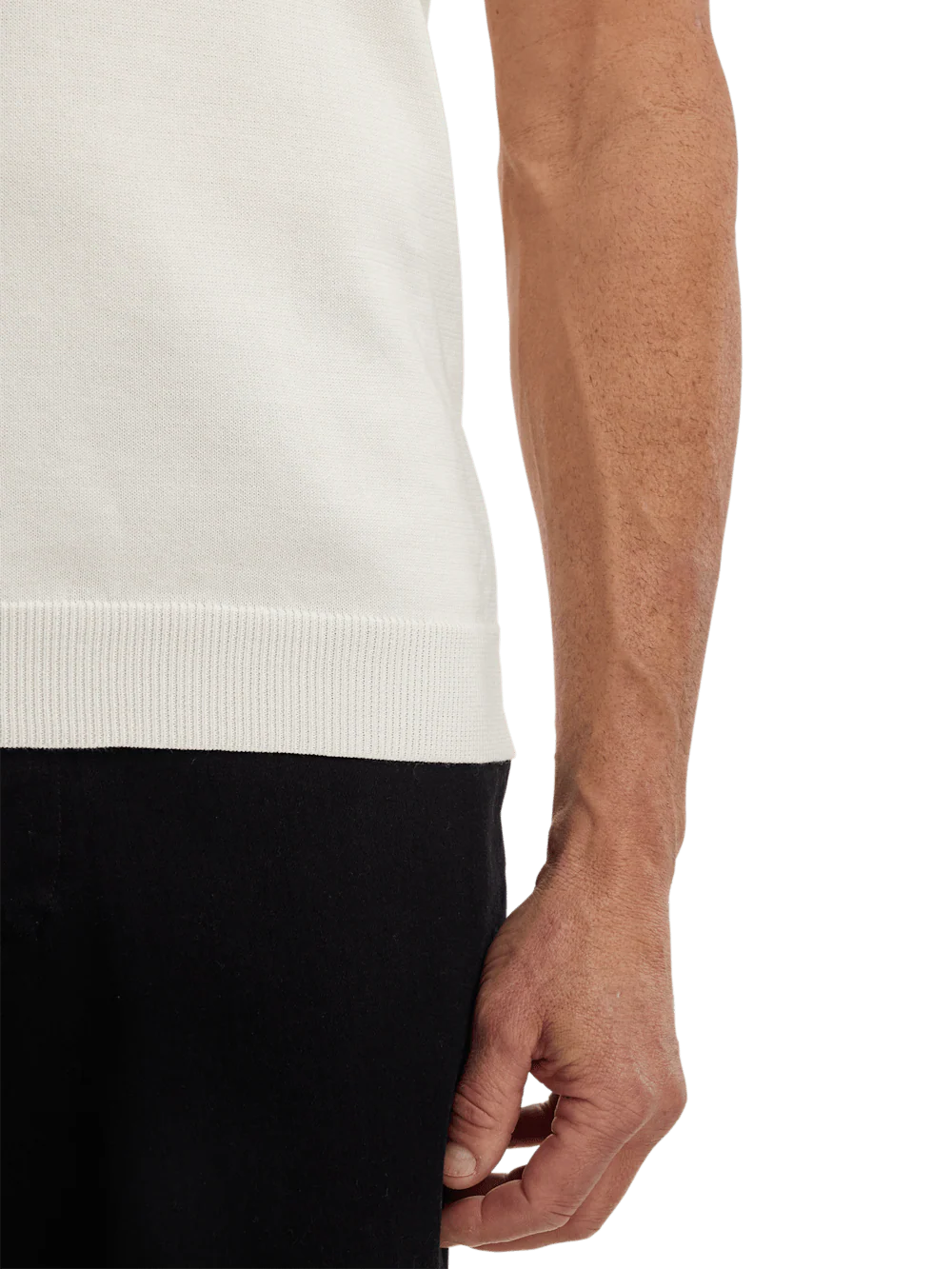 Supima Cotton Three Button Polo - Off White - Image 4