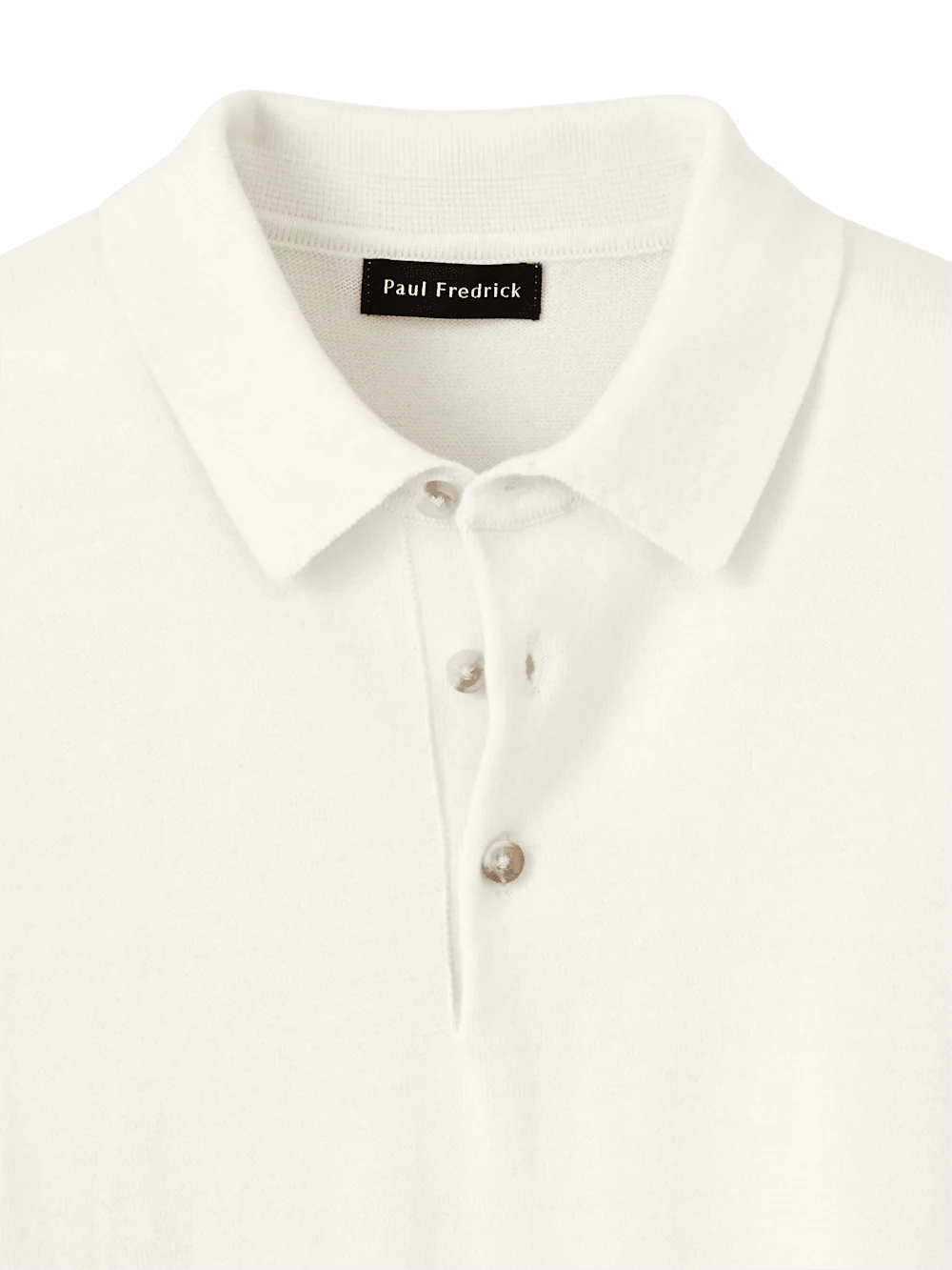 Supima Cotton Three Button Polo - Off White - Image 6