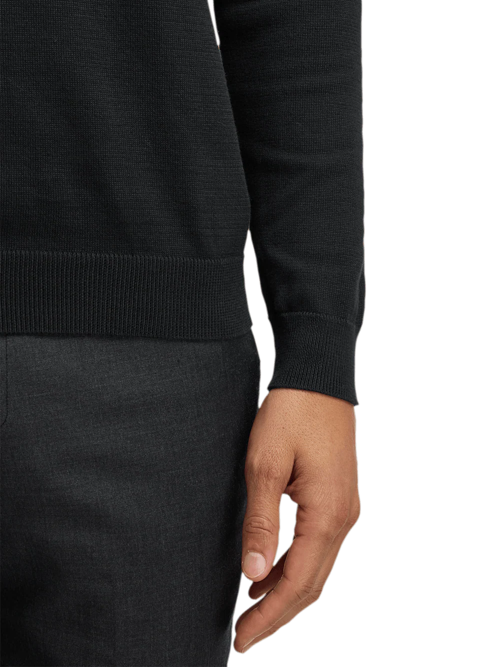 Supima Cotton Three Button Polo - Black - Image 4