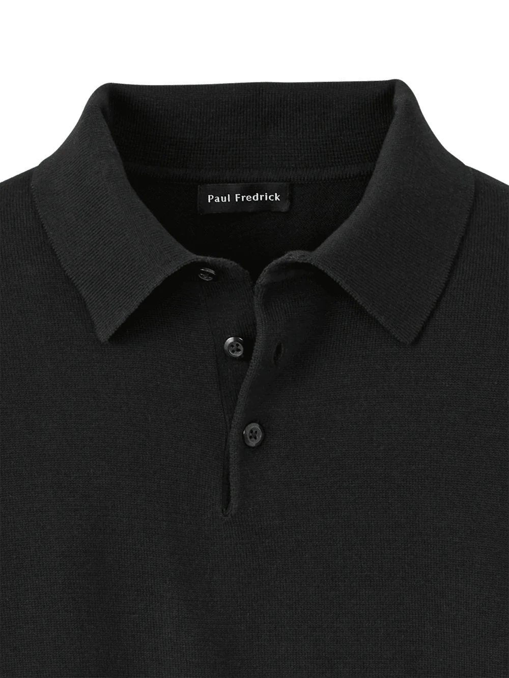 Supima Cotton Three Button Polo - Black - Image 6