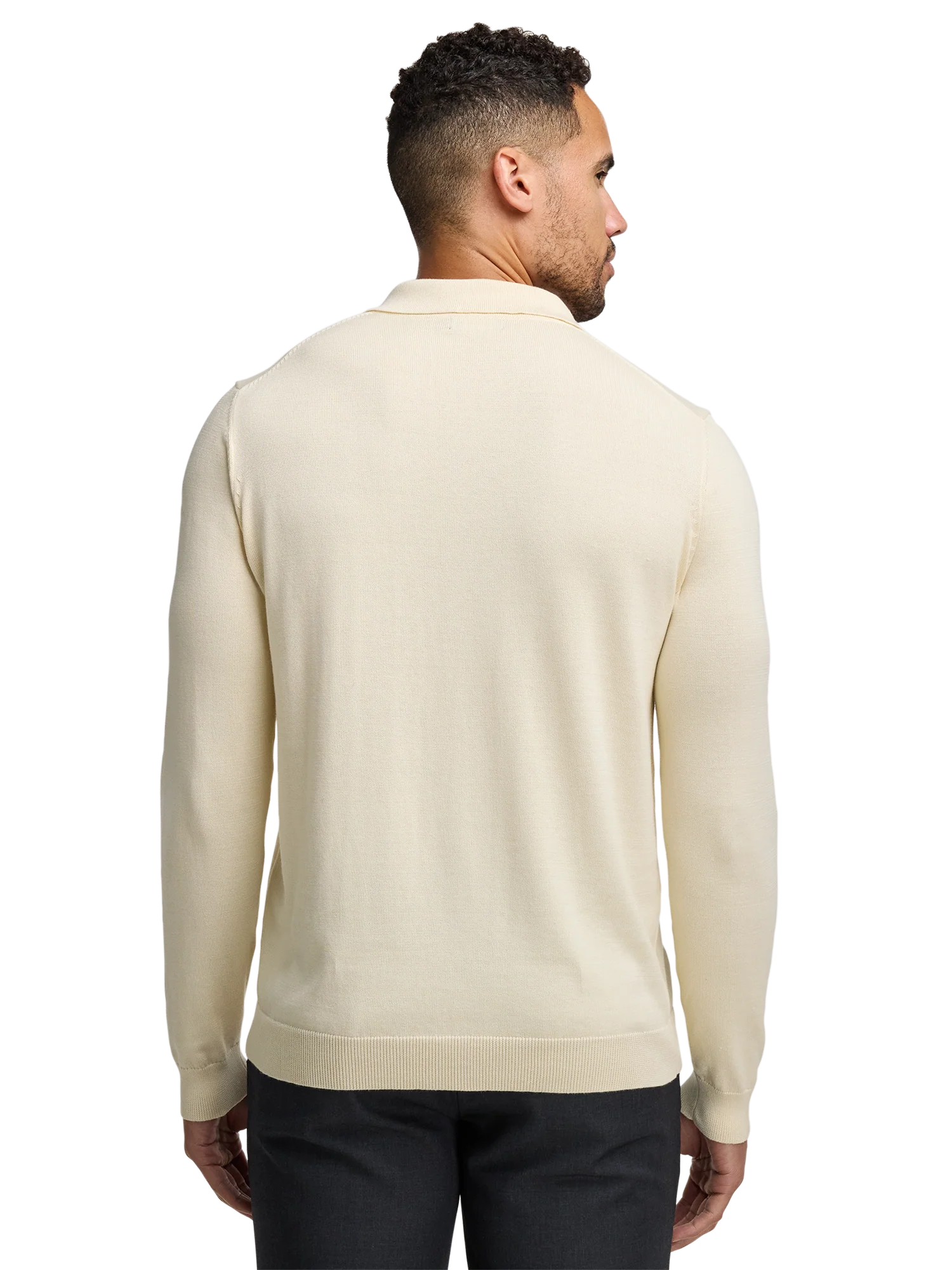 Supima Cotton Three Button Polo - Ivory - Image 5