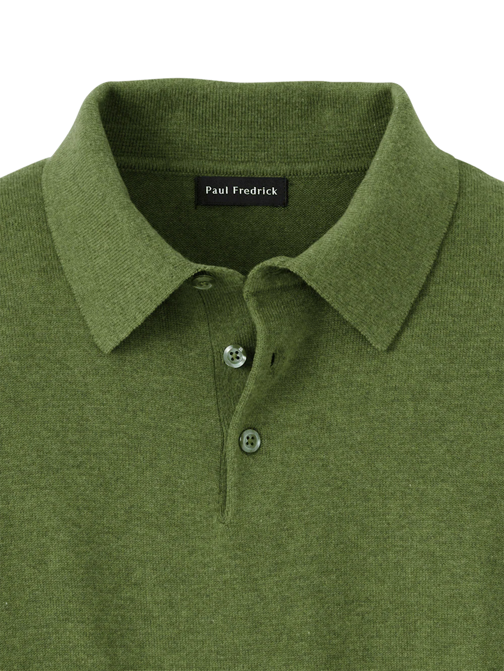 Supima Cotton Three Button Polo - Olive - Image 6