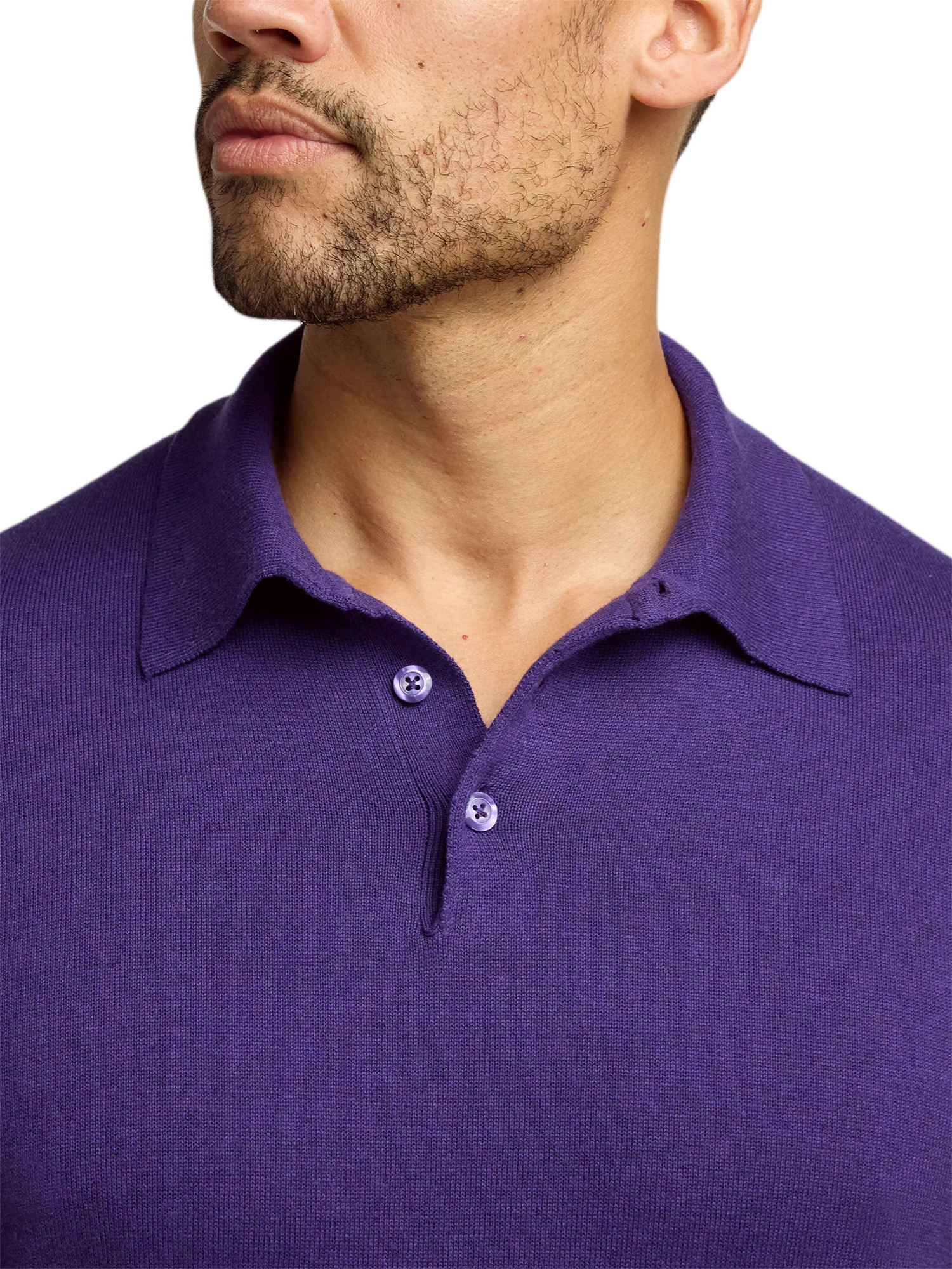 Supima Cotton Three Button Polo - Plum - Image 3