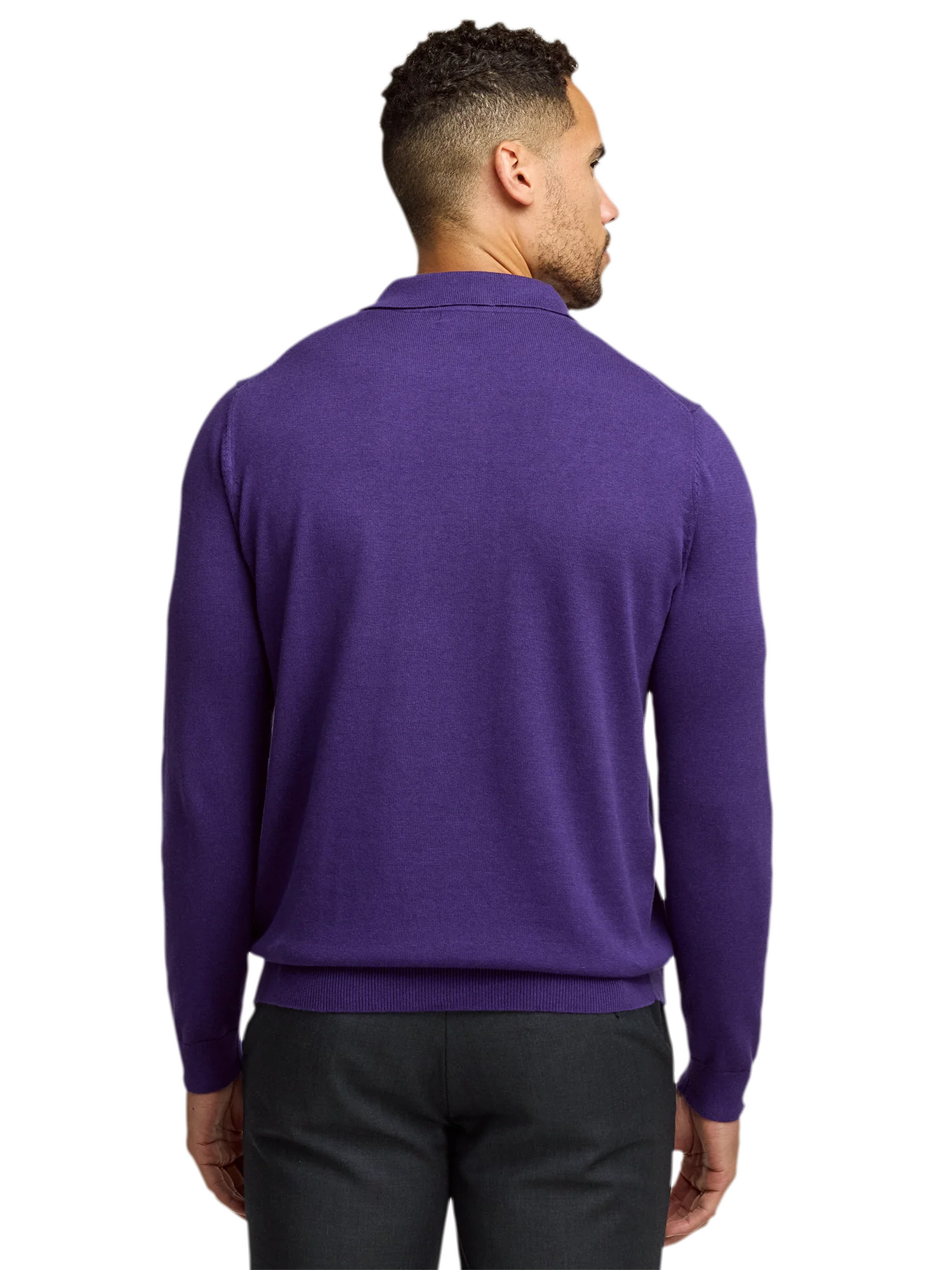 Supima Cotton Three Button Polo - Plum - Image 5