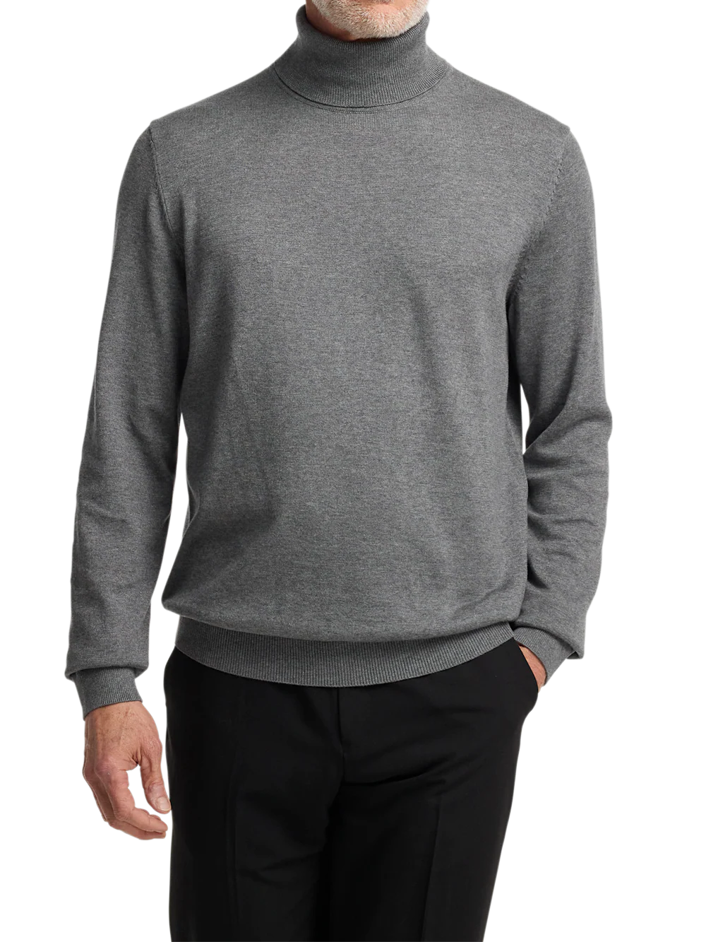 Supima Cotton Turtleneck - Medium Grey - Image 2