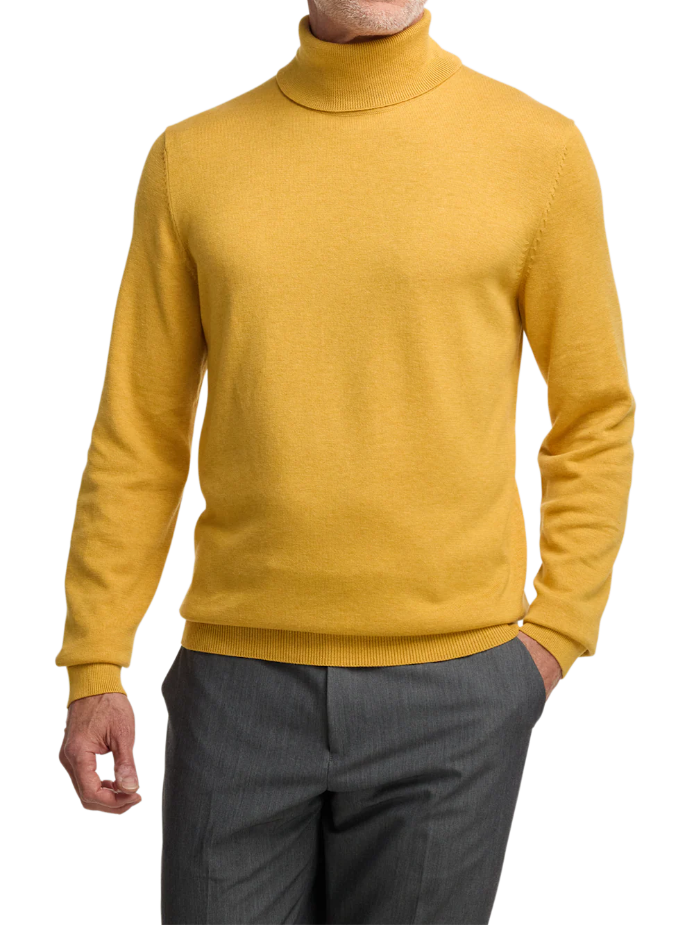 Supima Cotton Turtleneck - Mustard - Image 2