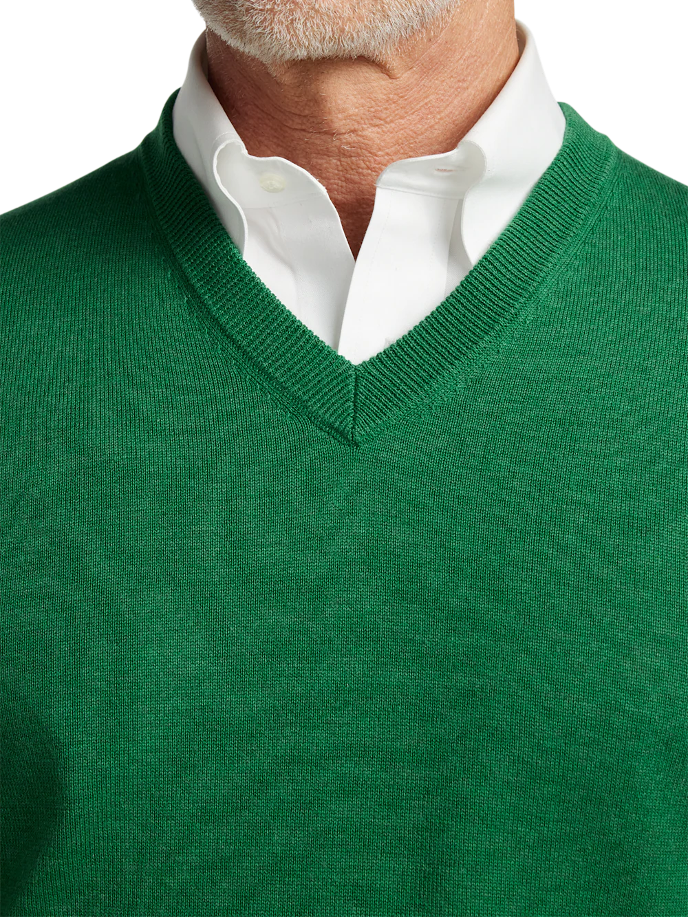 Supima Cotton V-neck Sweater - Green - Image 3