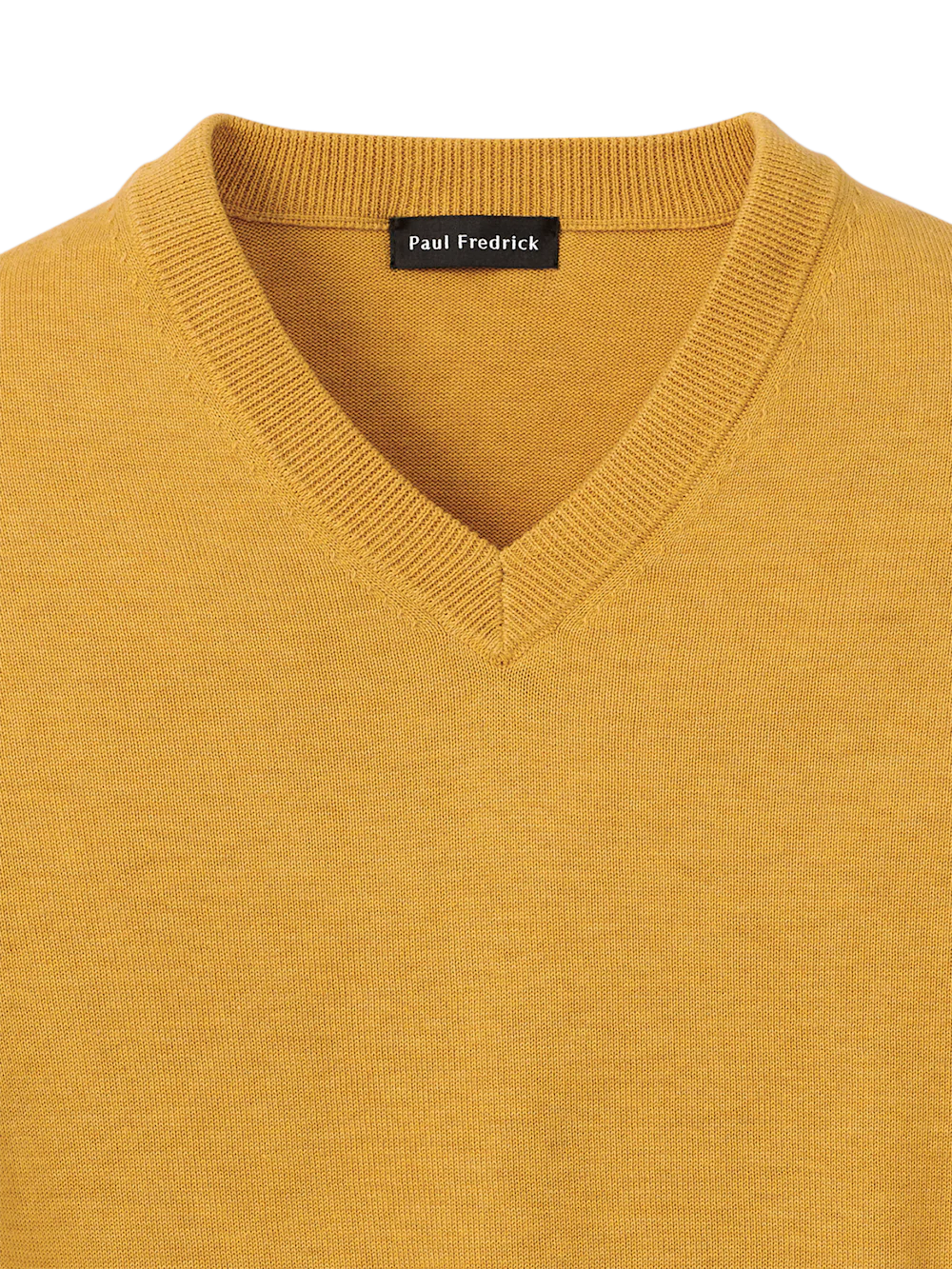 Supima Cotton V-neck Sweater - Mustard - Image 6