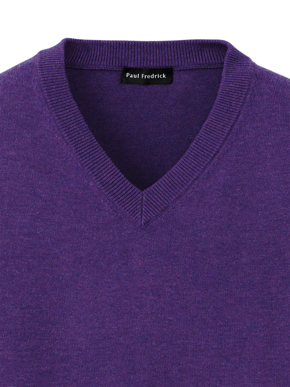 Supima Cotton V-neck Sweater - Purple - Image 6