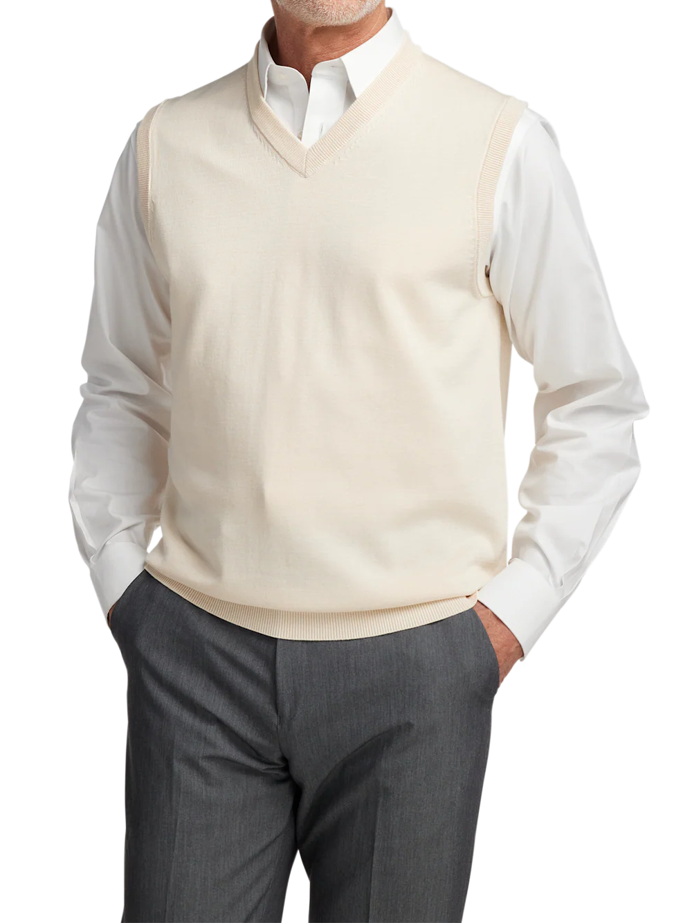 Supima Cotton Vest - Ivory - Image 2