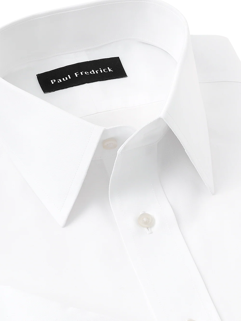 Supima Non-Iron Cotton Solid Straight Collar French Cuff Dress Shirt - White - Image 4