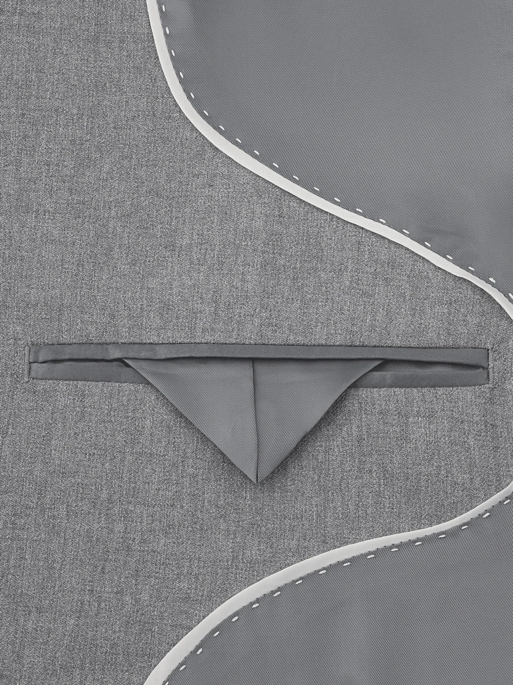 Tailored Fit Essential Wool Double Breasted Peak Lapel Suit Jacket - Grey - Image 2