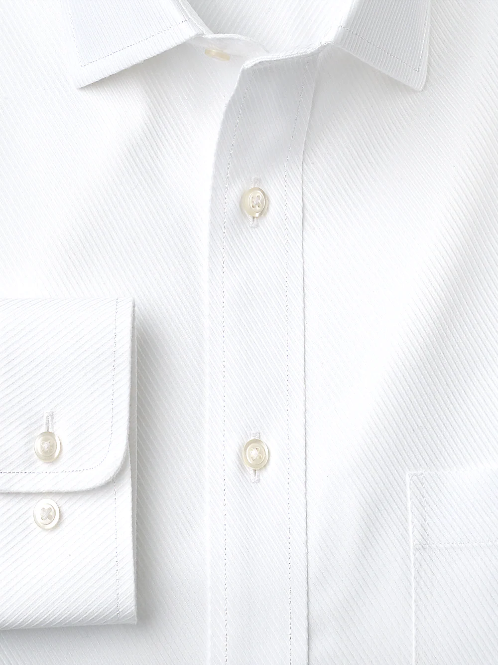 Tailored Fit Non-Iron Cotton Twill Spread Collar Dress Shirt - Blue - Image 2