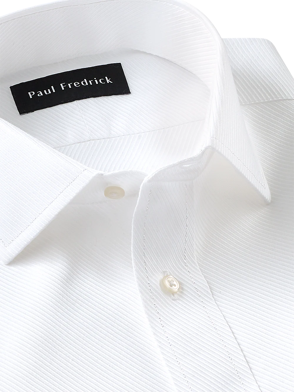 Tailored Fit Non-Iron Cotton Twill Spread Collar Dress Shirt - Blue - Image 3