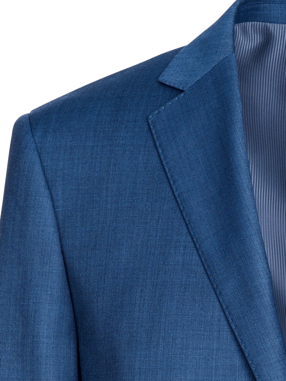 Tailored Fit Sharkskin Notch Lapel Suit Jacket - Tan - Image 4