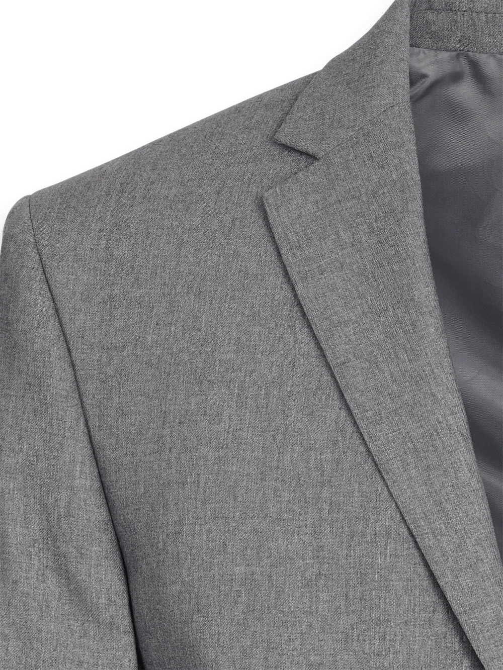 Tailored Fit Wool Essential Wool Notch Lapel Suit Jacket - Grey - Image 3