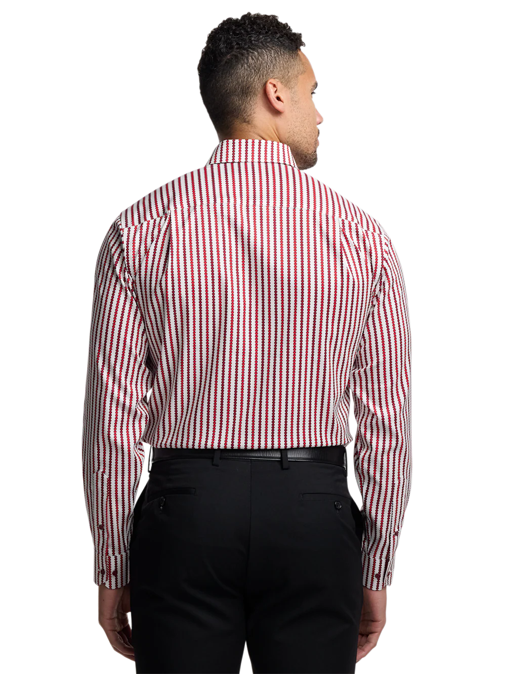 Valentine's Day Comfort Stretch Non-Iron Heart Dress Shirt With Contrast Trim - White/red - Image 5