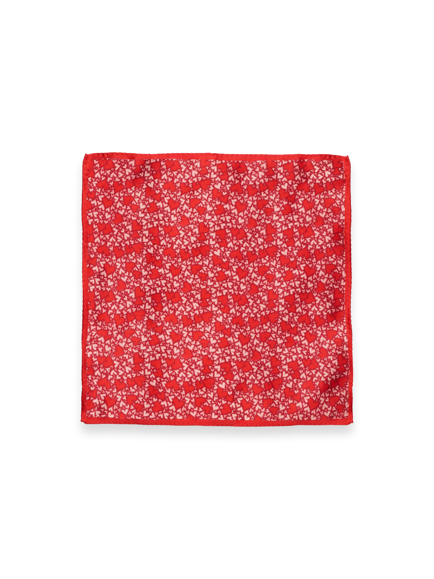 Valentine's Day Hearts Silk Pocket Square - Red - Image 2