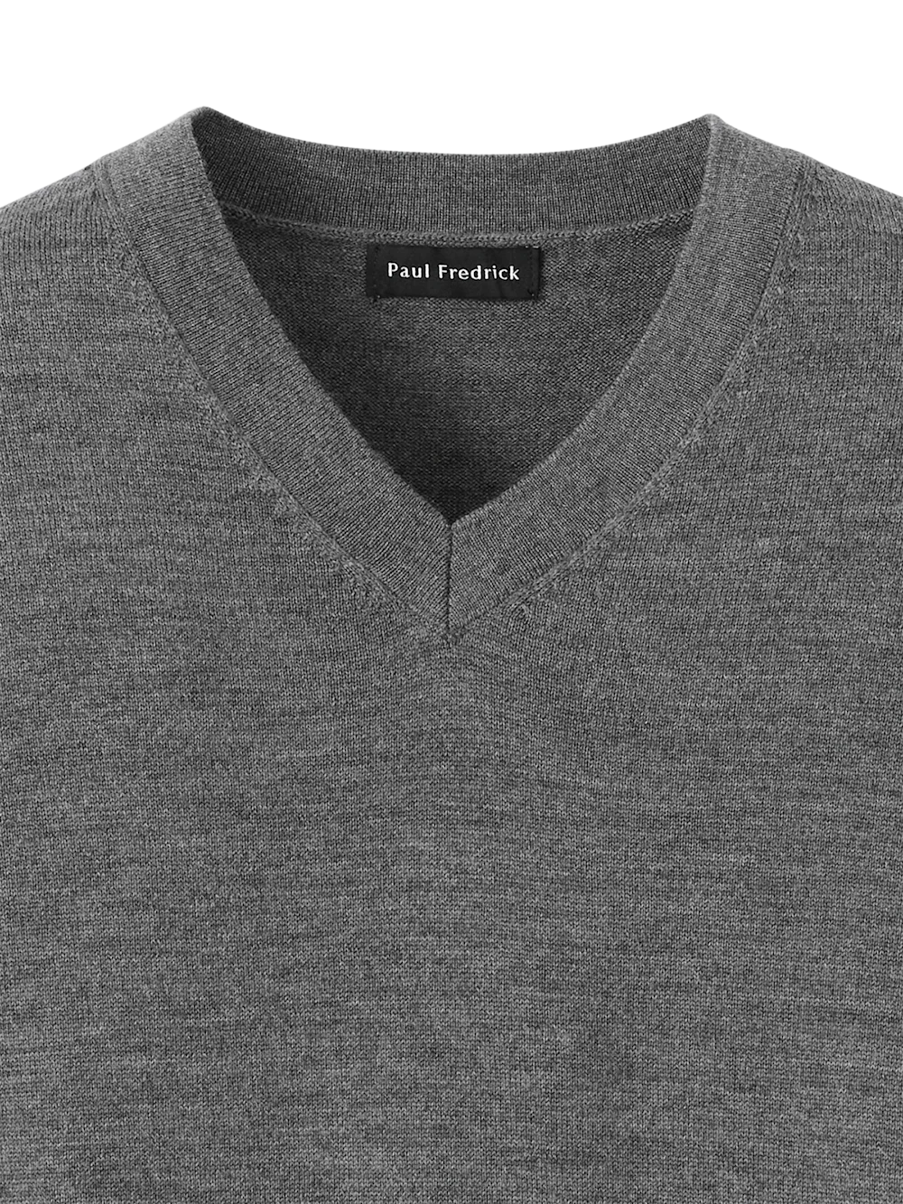 Washable Merino Wool V-neck Sweater - Grey - Image 6
