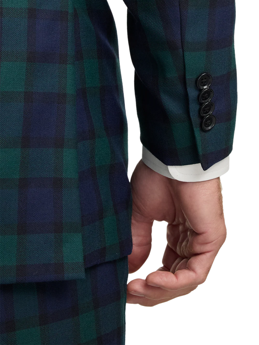 Wool Blend Single Breasted Notch Lapel Sport Coat - Green/navy - Image 4