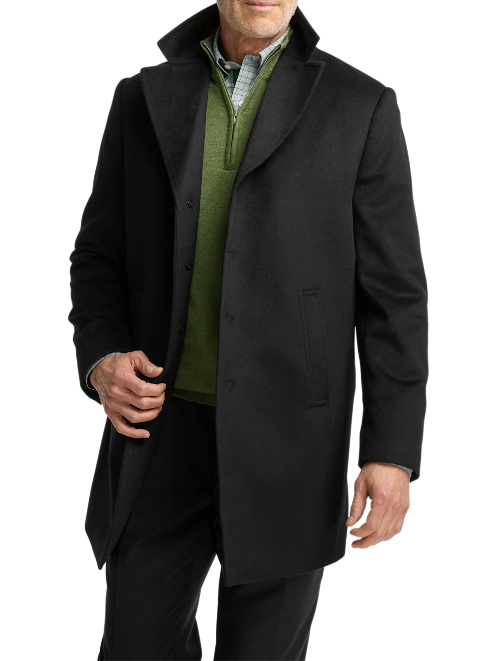 Wool Blend Topcoat - Black - Image 3