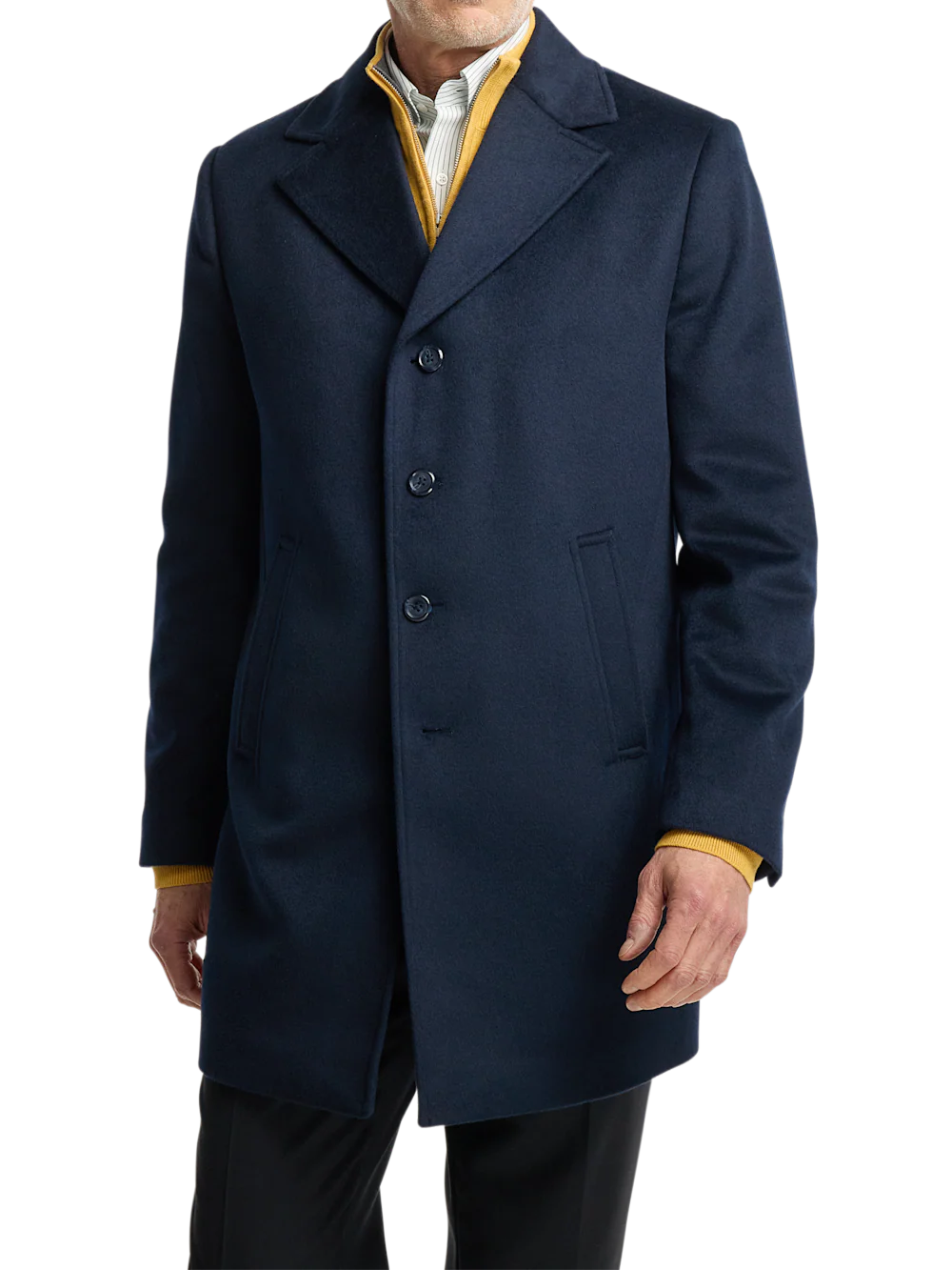 Wool Blend Topcoat - Navy - Image 2