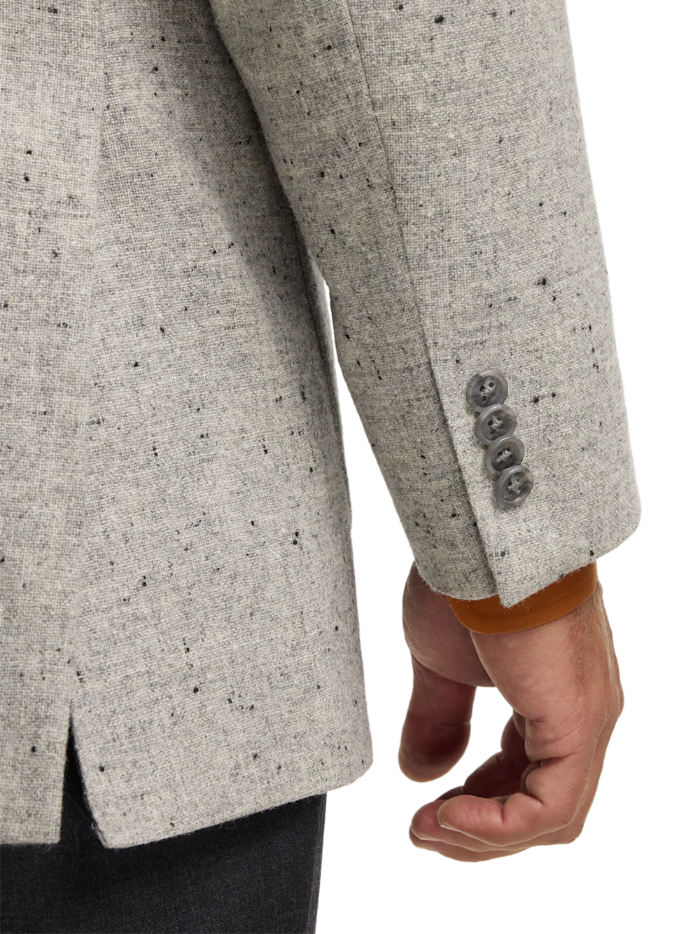 Wool Donegal Single Breasted Notch Lapel Sport Coat - Grey - Image 3