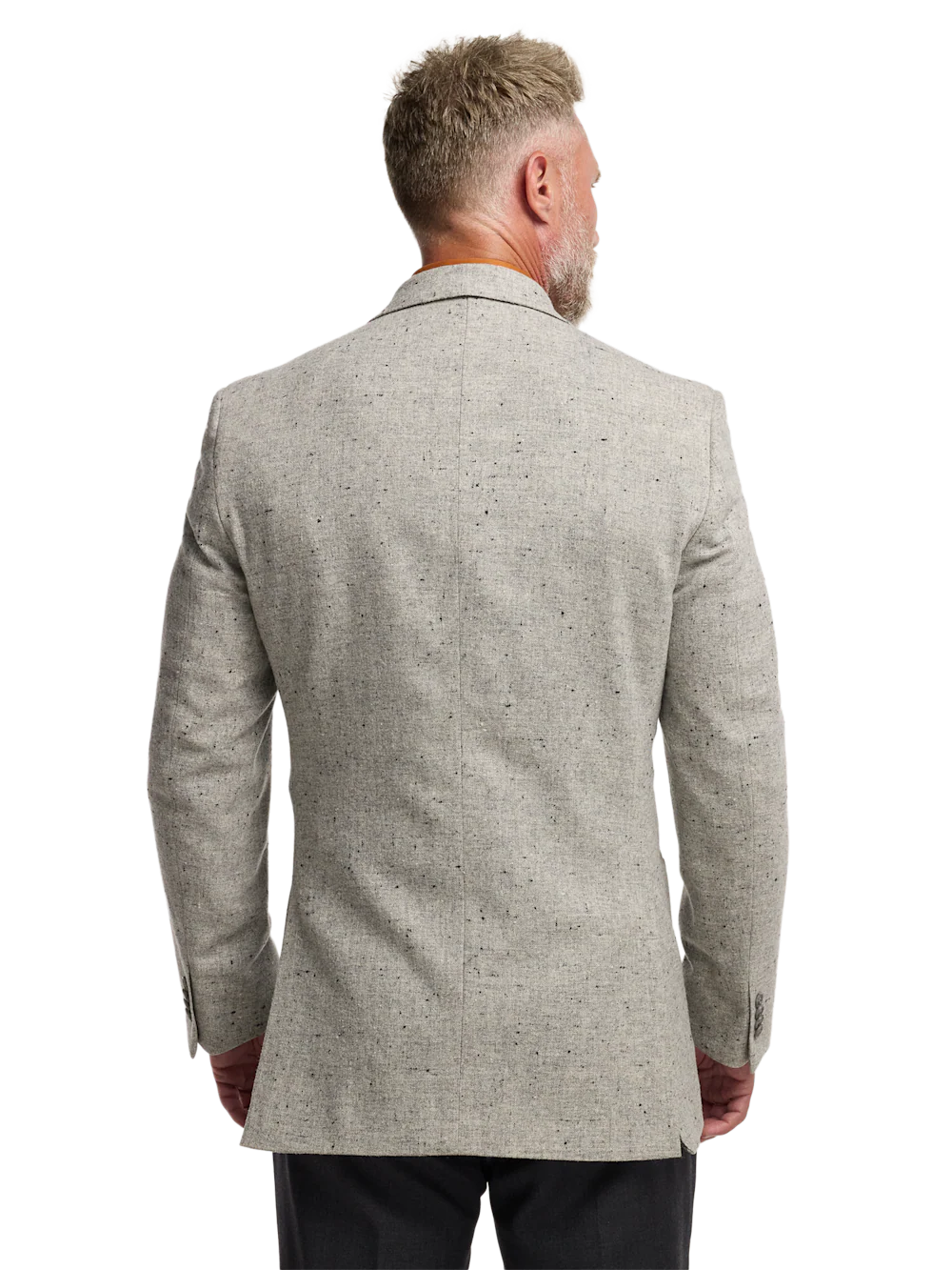 Wool Donegal Single Breasted Notch Lapel Sport Coat - Grey - Image 7